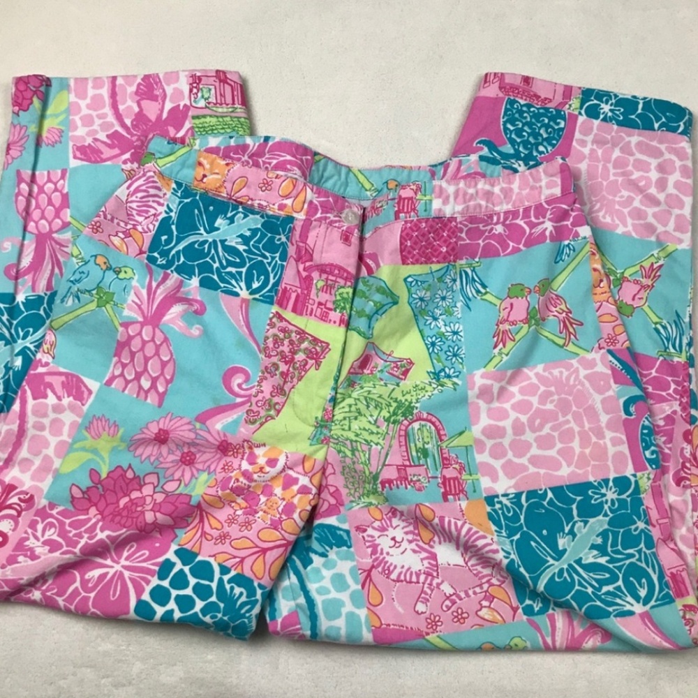 Lilly Pulitzer dropped patchwork pants sz 8